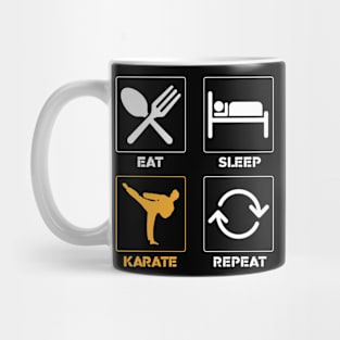 Eat Sleep Karate Repeat Funny Karate Fighter Martial Arts Mug